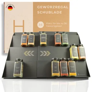 Havenhaus Gewürzregal Schublade | Gewürz Organizer Schublade verstellbar & passend für alle Schubladen | flacher Gewürzeinsatz Schublade | Gewürze Organizer | Gewürzschublade Organizer verstellbar