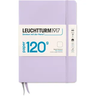 Leuchtturm1917 Notizbuch Medium (A5) 120 g/m2 Paper Edition, Hardcover, 203 nummerierte Seiten, Lilac, blanko
