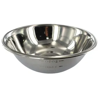 Zenker Fackelmann 29651 Rührschüssel, 2 Liter, Mixschüssel, Messbecher, Küchenhelfer, Edelstahl, Silber, 24 x 24 x 9 cm