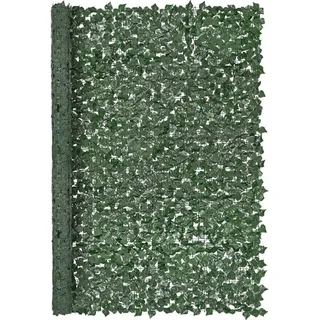 Sichtschutzzaun der Eleganz - Künstliche Efeu-Pflanzenwand - 2440 x 1830 mm - Verstärkte Verbindung - Dekorative Weinblatt-Hecke für Garten, Hof, Balkon oder Terrasse - Grün