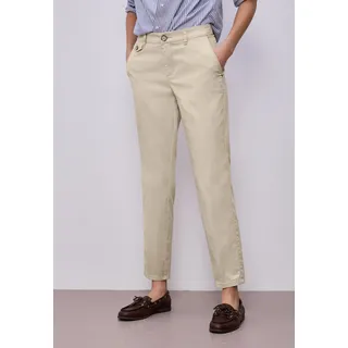Chinohose STREET ONE, Damen, Gr. 42, Länge 28, cobble stone, Web, Obermaterial: 97% Baumwolle, 3% Elasthan. Futter: 100% Polyester, unifarben, regular fit lang, Hosen Chinohose, aus Twillstoff