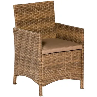 Gardenson Gartensessel-Set , Naturfarben , Metall, Kunststoff , 57x87.5x54 cm , Gartenmöbel, Gartensessel, Gartenstühle