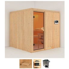 Bild von Sauna »Romina«, (Set), 9-kW-Ofen mit externer Steuerung, beige