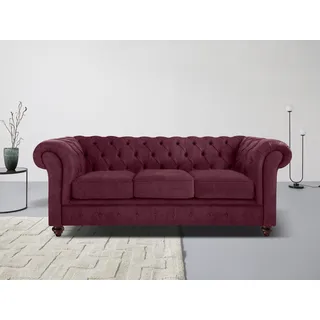 Home Affaire Chesterfield-Sofa »Chesterfield 3-Sitzer B/T/H: 198/89/74 cm«, mit hochwertiger Knopfheftung, auch in Leder