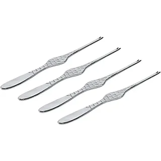 Alessi Hummerstifte 4er Set COLOMBINA FISH, 3.00 x 22.50 x 10.00 cm, Silber