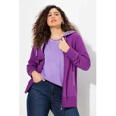 Große Größen Hoodiejacke, Damen, lila, Größe: 62/64, Polyester/Baumwolle, Ulla Popken