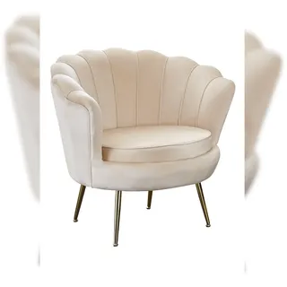 SalesFever Lounge-Sessel Clam Samt 76 x 78 x 76 cm Beige