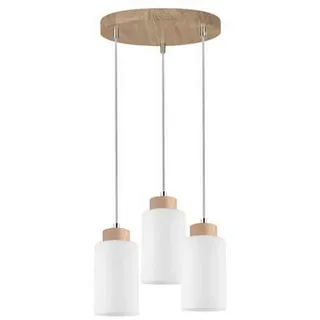 Xxxl Hängeleuchte , Weiß , Holz, Glas , Eiche , massiv , 110 cm , Fsc, Handmade in Europe , schwenkbar , Lampen & Leuchten, Innenbeleuchtung, Hängeleuchten, Pendelleuchten