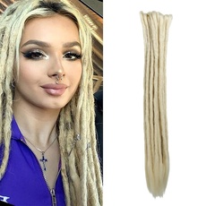 Double Ended Dreadlock Extensions 10 Stränge Synthetische Dreads 20 Zoll Handgemachte Dread Extensions Locks Hair (Blond/613#)