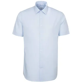 Seidensticker Herren Business-Hemd - Shaped Fit - Bügelfrei - Kent-Kragen - Kurzarm - 100% Baumwolle, Blau (Blau 14), 46
