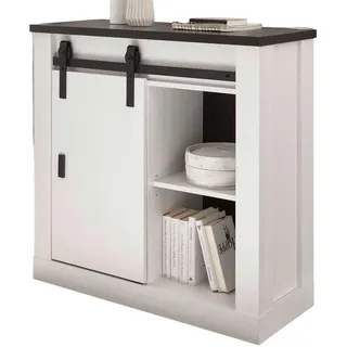 furn.design Sideboard 93 x 91 cm Weiß / Anthrazit