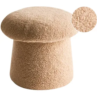 Beliani Pouf Beige Eufaula , Textil , Rund , 45x36x45 cm , Wohnzimmer, Sessel, Hocker & Hockerbänke, Poufs
