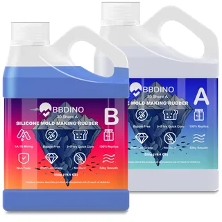 BBDINO Flüssigsilikon-Kautschuk, 30A Formherstellungssilikon, 1100g, Formsilikon, 1:1 Verhältnis Mischungsverhältnis Silikon für Silikonformen, Harzformen, Kerzenformen, Gipsformen, Saphirblau