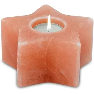 Aromasenses | Teelichthalter aus Himalaya-Salz Stern ca. 1,8 kg | Punjab Pakistan | 100% Naturrein | Handgefertigt – Dekoration – Entspannung – Meditation