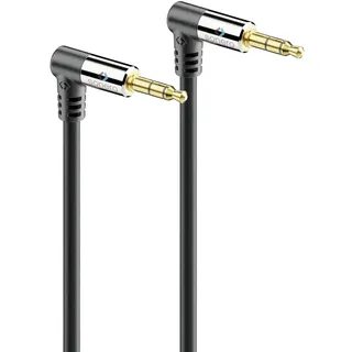 sonero Audiokabel 3,5mm Klinke Stereo AUX Audio Kabel vergoldet 90° 5m
