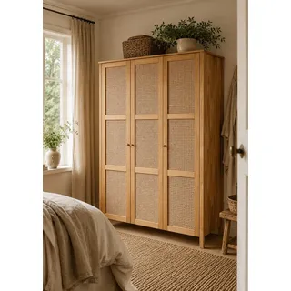 OTTO home Drehtürenschrank Hällevik 156 x 202 x 61 cm Beige/Braun
