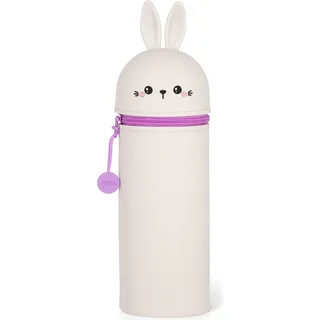 Legami Kawaii 2-in-1 Silicone Pencil Case Bunny, Federmäppchen, Mäppchen, Stiftehalter, Hase, KA0014 - Beige