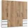 Drehtürenschrank Level 250 x 236 x 58 cm Weiß/Eiche Dekor