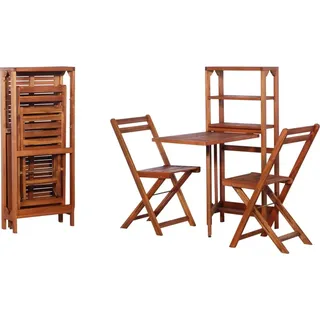 vidaXL Bistro-Set 3-tlg. Massives Akazienholz - Braun