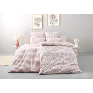 Bettwäsche OTTO HOME "Nordby", rosé, B/L: 135cm x 200cm, 1 Stk., 1 Stk., Soft-Seersucker, B/L: 40cm x 80cm, 2 Stk., Soft-Seersucker, Obermaterial: 100% Baumwolle, Bettwäsche, Bettwäsche, Bettwäsche aus Baumwolle, skandinavisches Design, ab Größe 135x200 cm