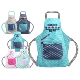 npluseins Emily ́s Check Küchenschürze & Topfhandschuh für Kinder 468.550, 3-6 Jahre, Kitchen Hero