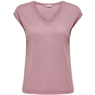 Only Onlsilvery S/S V Neck Lurex Top JRS Noos
