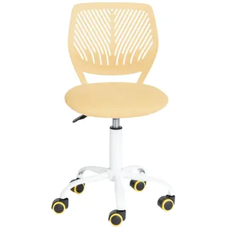 FurnitureR Bürostuhl für Jugendliche, Arbeitsstuhl ohne Armlehnen, höhenverstellbar, eleganter Studienstuhl für Zuhause und Büro, Morandi Gelb