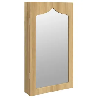 vidaXL Schmuckschrank mit Spiegel Wandmontage 37,5x10x67 cm - Braun
