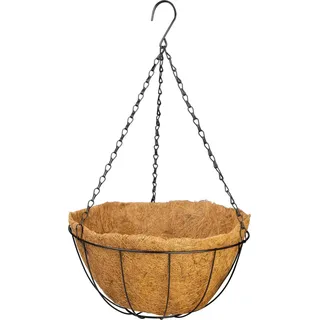 Aufhänger Strend Pro, Halter für Blumentopf, Stahl/Kokos, hängend, mit Kette und Haken, 35 cm