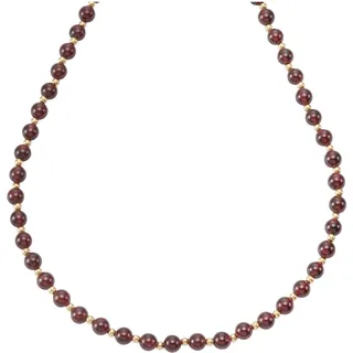 FIRETTI Collier Schmuck Geschenk Gold 585 mit Granat Goldfarben/Rot