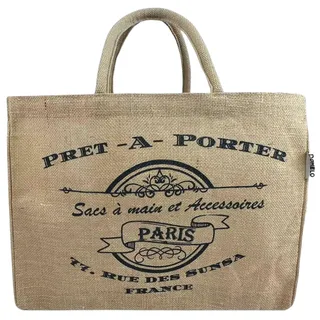 Domelo Einkaufskörbe. Bedruckte Einkaufstasche. Jute Tasche groß. Korbtasche, wasserabweisenden Strandtasche. Jutetaschen Shopper als Shopping bag. Tragetasche (Vintage)
