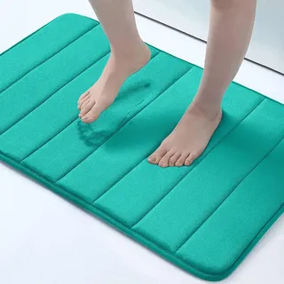 Homaxy Memory Foam Dick Badezimmerteppich, 41 x 61 cm, Pfau Grün