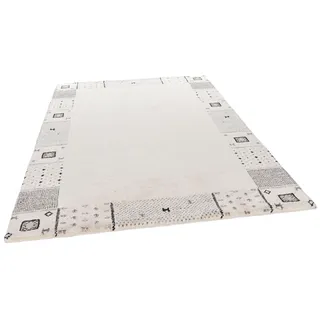 Wollteppich THEKO "Denver 1999", beige, B:250cm H:16mm L:350cm, Schurwolle, Teppiche, Wollteppich, reine Wolle, Gabbeh Design, handgeknüpft, mit Bordüre