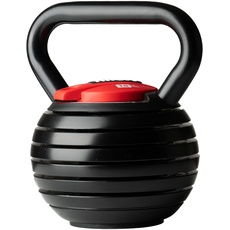 Nilox Verstellbare Kettlebell aus Stahl, Gewicht verstellbar von 2 bis 18 kg, fester Griff, korrosionsbeständige Stahlplatten, Fitnessgerät für Kraft- und Cardio-Training