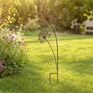 Gartenstecker Rost,Pusteblume Gartendeko Rost für Draußen Wetterfest Vintage Gartenstecker Metall Blume Blumenstecker Gartendekorationen Rostdeko Gartendeko Balkon Deko für Garten Terrasse Blumentopf