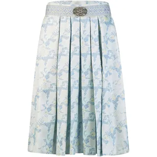 Trachtenrock SPIETH & WENSKY "Hilton", Damen, Gr. 36, grün, Obermaterial: 100% Polyester PES., geblümt, festlich, regular fit, Röcke Trachtenrock, mit Gürtel, mit eleganter Faltenführung