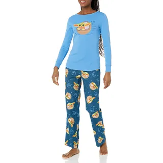 Amazon Essentials Disney | Marvel | Star Wars Damen Schlafanzug-Schlaf-Sets Flanell, Star Wars Grogu - Womens, XXL