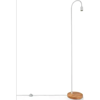 Paco Home Stehlampe Minimalistisch Skandi E27 Holz Fuß Weiß