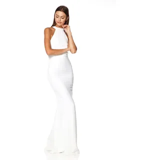 Jarlo London Damen Caden Maxikleid mit Neckholder Kleid, elfenbeinfarben, 44