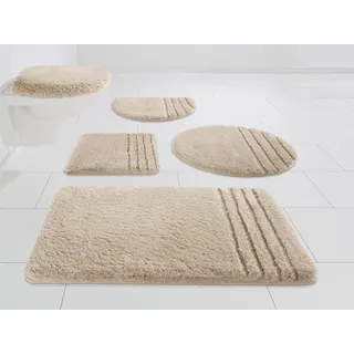 Möve Badematte »Loft, Badvorleger, Badezimmer Teppich« Höhe 30 mm rutschhemmend beschichtet fußbodenheizungsgeeignet   schnell trocknend   strapazierfähig Badteppich, Badematten auch als 2 teiliges Set & rund, beige