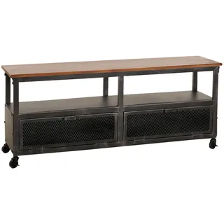MCW N28 Lowboard 130x55 cm Schwarz/Braun Holz