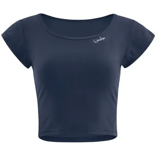 Crop-Top WINSHAPE "AET137LS", Damen, Gr. XXL, grau (anthrazit), 85% Polyester, 15% Elasthan, Rundhals, Tops Crop-Top, Functional Light and Soft Cropped