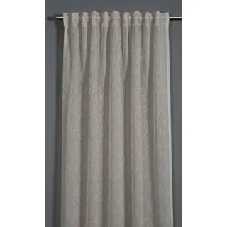 GARDINIA Sehlbach Fertiggardine mit Gardinenband, Stickerei, Taupe, 135 x 245 cm Gardinen, Elegante Stickerei, Lichtdurchlässiger Stoff, Öko-Tex Zertifiziert, Kürzungsband Inklusive