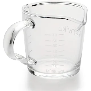 BCnmviku Espresso Messbecher,DoppelausläSse Messbecher Glas Mit Griff,70ml / 7cl SchnapsgläSer Milk Pitcher FüR Barista,Cocktail,Kaffee,Cappuccino (1)