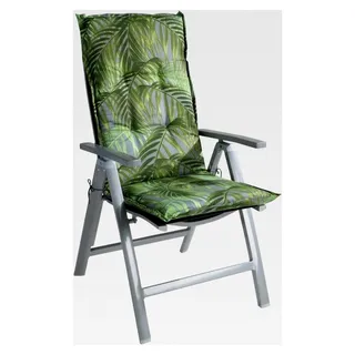 Hochlehner Gartenstuhlauflagen 6er Set - 120 x 50 cm - Grün - Baumwolle - Polyester - Palmenmotiv - Grün