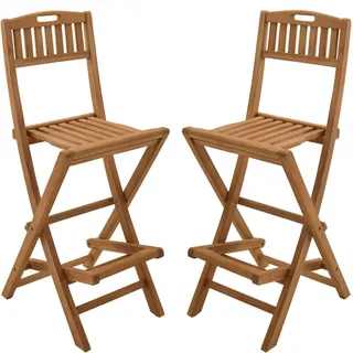 Teako Design Barhocker Lucca Klappbar Teakholz 2er Set Outdoor