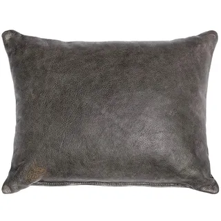 Centaur - Deko Lederkissen 50 x 40 cm für Sofa oder Schlafzimmer basaltgrau - Echt Leder Kissen Echtleder Sofakissen Lederoptik