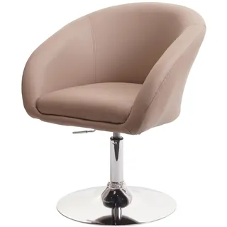 Mendler Esszimmerstuhl HWC-F19, Küchenstuhl Stuhl Drehstuhl Loungesessel, drehbar höhenverstellbar ~ Kunstleder taupe