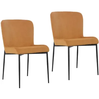 Svita Esszimmerstühle 2er Set Freddie Senfgelb , Textil , 48x83x56 cm , Esszimmer, Stühle