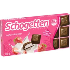 Schogetten Joghurt-Erdbeer 100g Schokoladentafel, praktisch einzeln portioniert. Ein Genuss. Stück für Stück